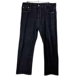 Vintage Mervyn's Jeans 36 Black Contrast Stitch Straight Leg Normcore Basic